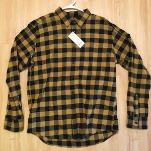 Men’s Uniqlo Yellow/Black Long Sleeve Button Down